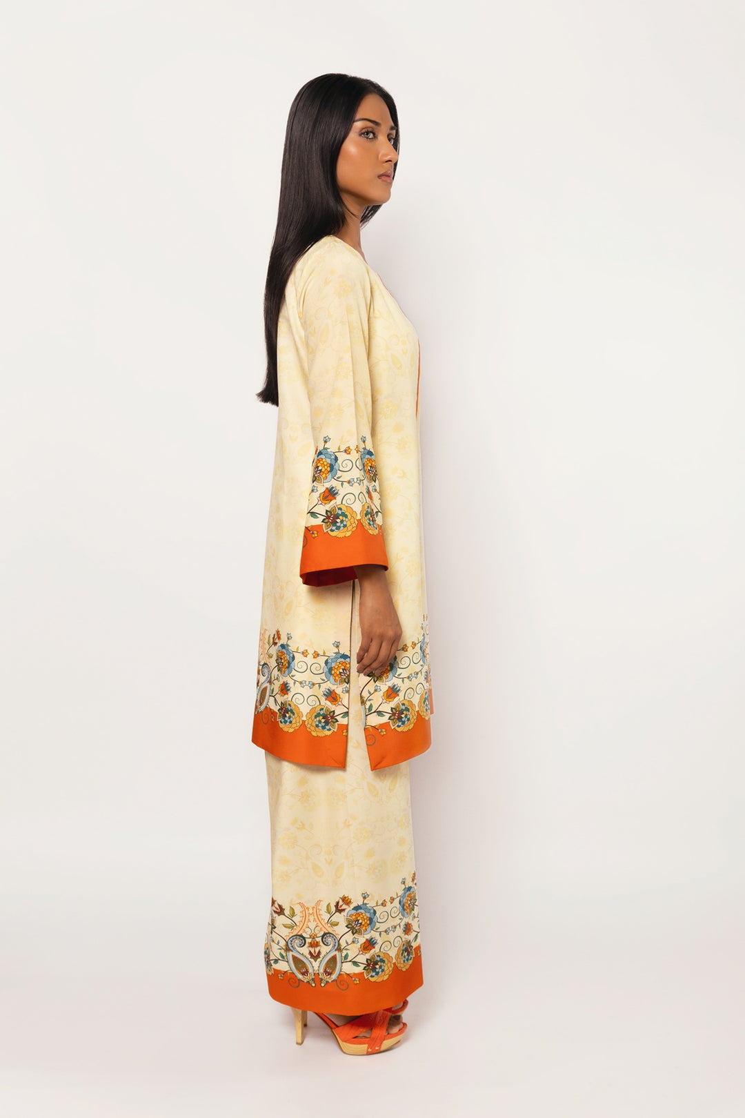 Gulenoor The Samarkand Sundown Co-ord set Cream 2 Piece