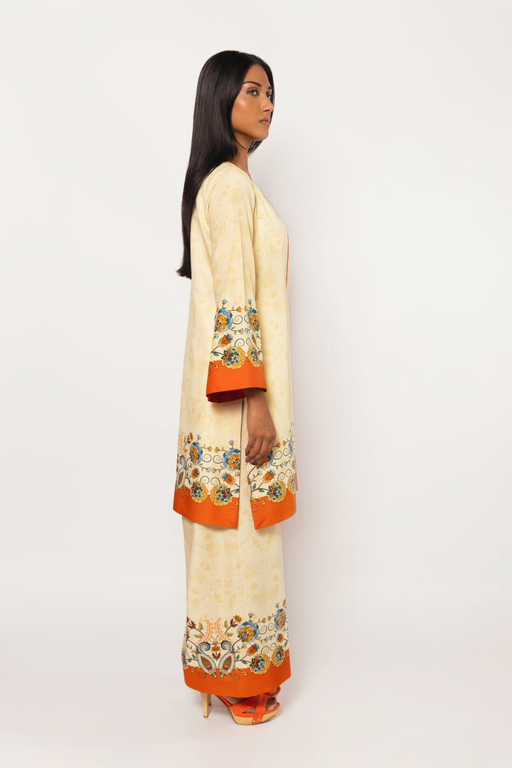 Gulenoor The Samarkand Sundown Co-ord set Cream 2 Piece