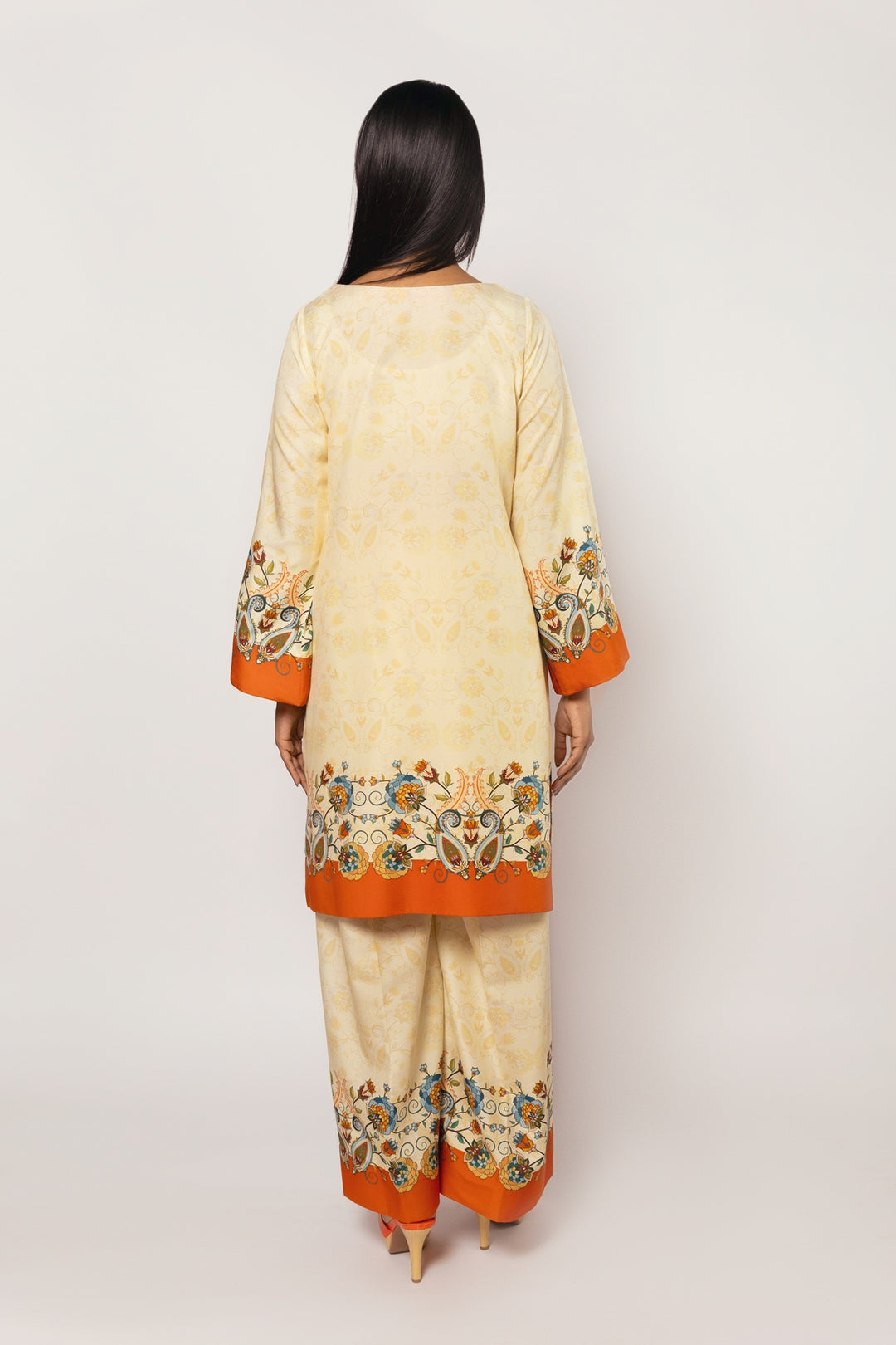 Gulenoor The Samarkand Sundown Co-ord set Cream 2 Piece