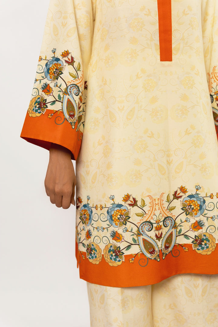 Gulenoor The Samarkand Sundown Co-ord set Cream 2 Piece