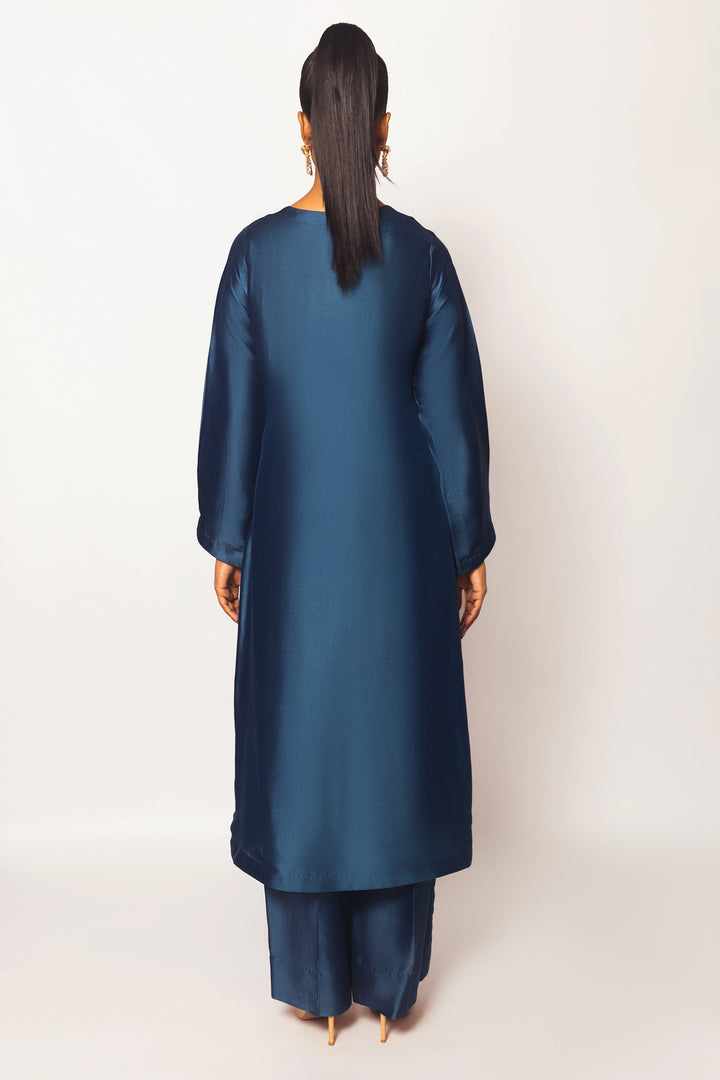 Gulenoor The Teal Pagoda Suit 3 Piece