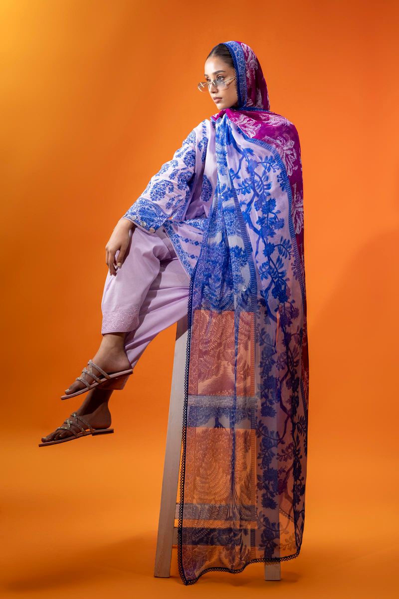 Sana Safinaz - H252-005A-3Ci - Lawn - 3 Piece - Unstitched