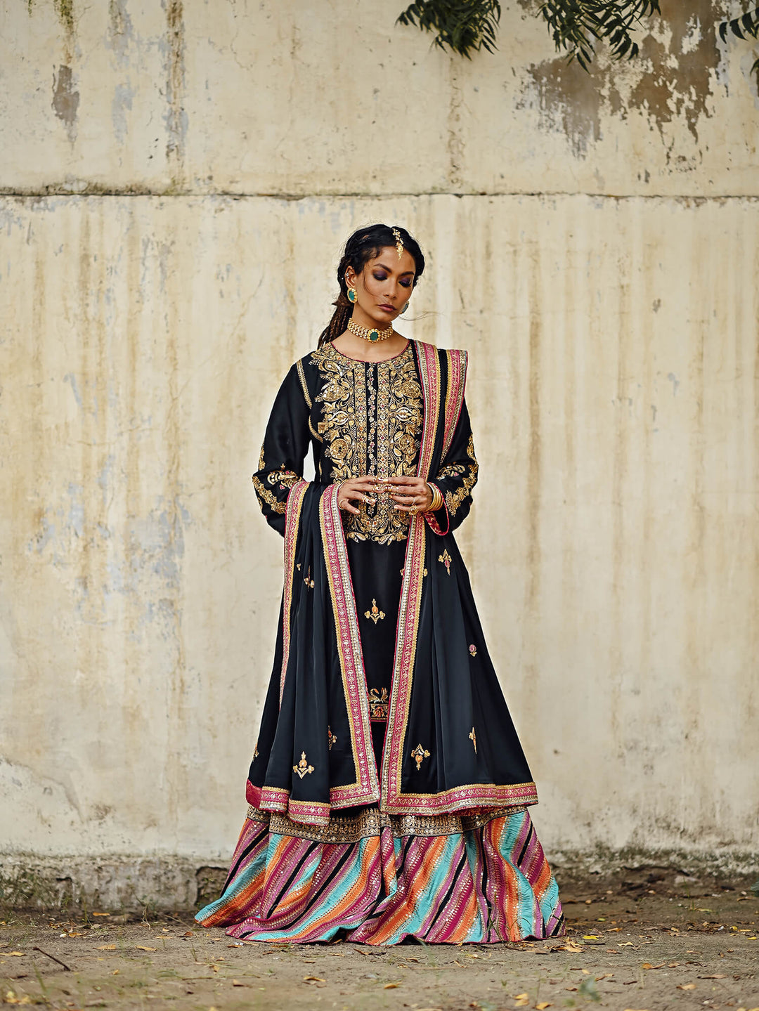 Sanam Chaudhri HAWA Gharara Blue 2 Piece