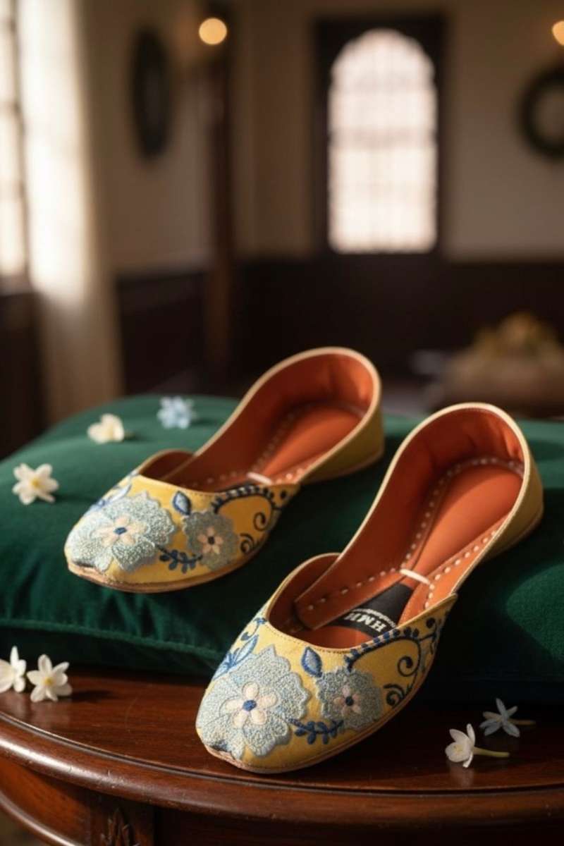Hemo Handicraft - BlueBird Khussa - Yellow
