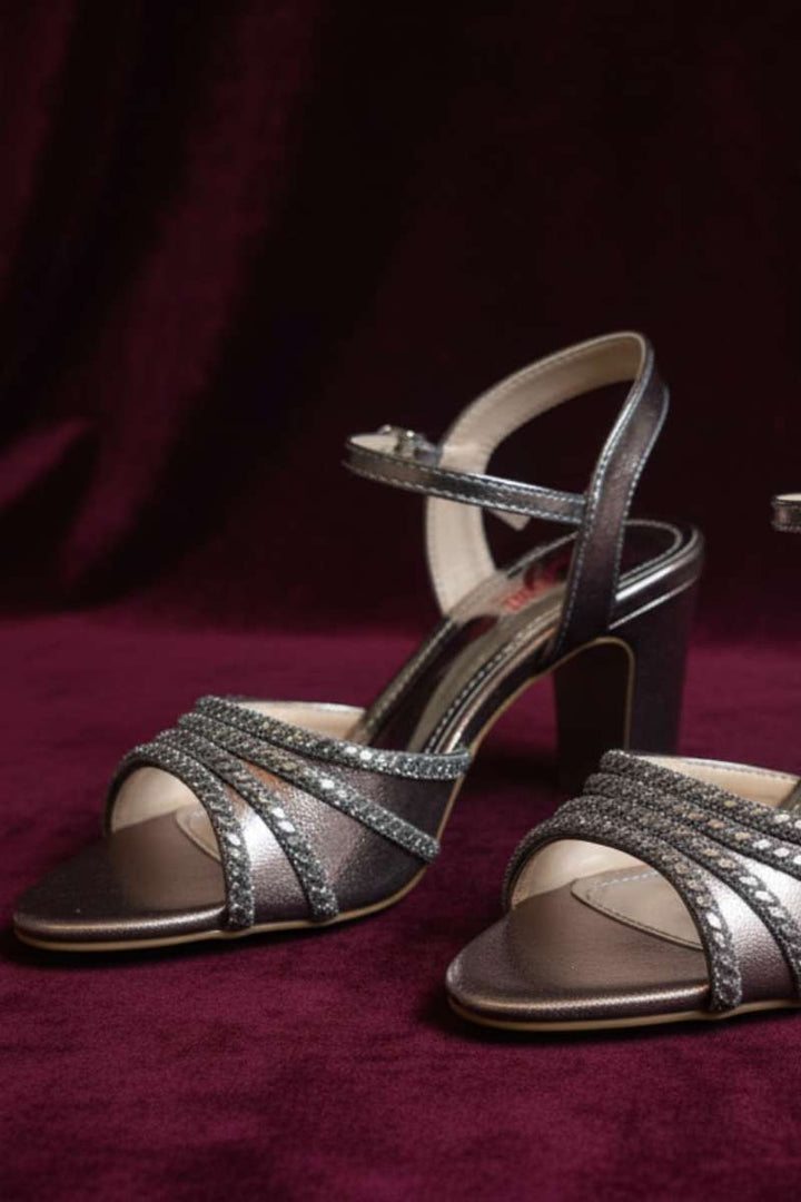 Milli Shoes - Formal High Heels Sandals For Women - Metallic Grey - Studio by TCS