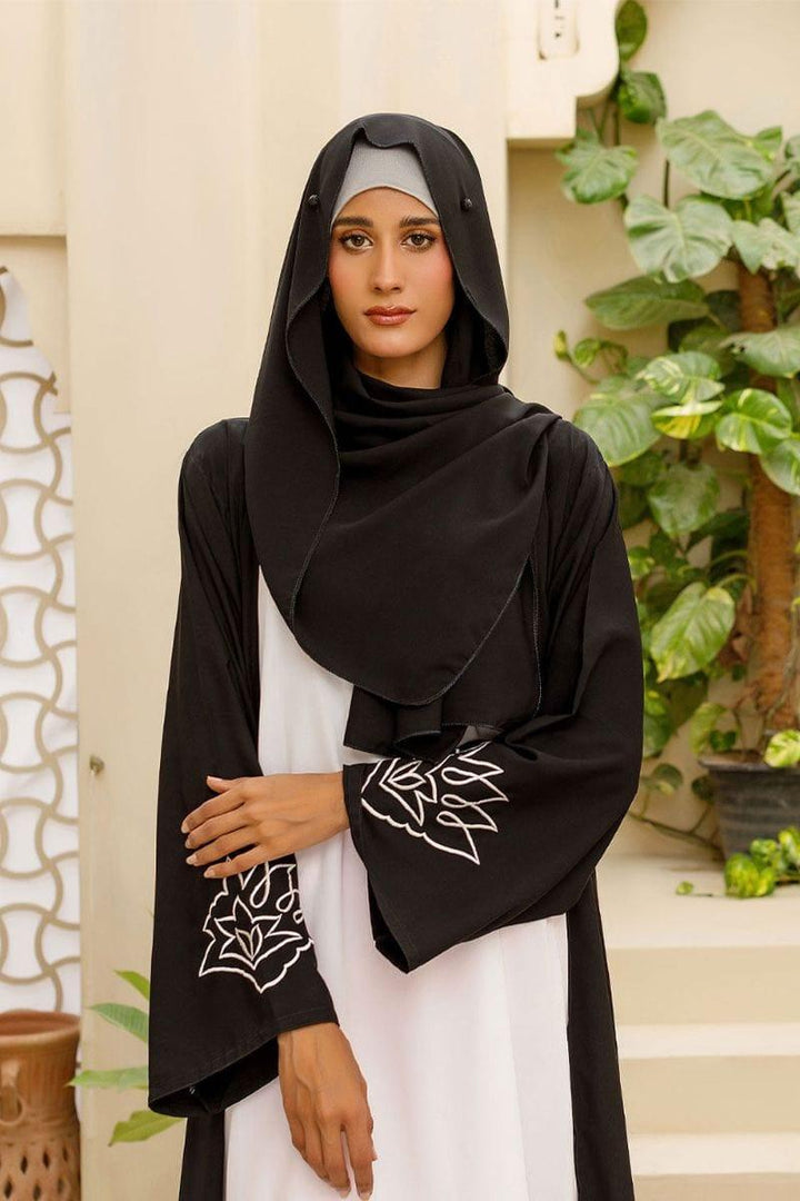 Hijabi - Double-Layer Abaya with White Malai Inner