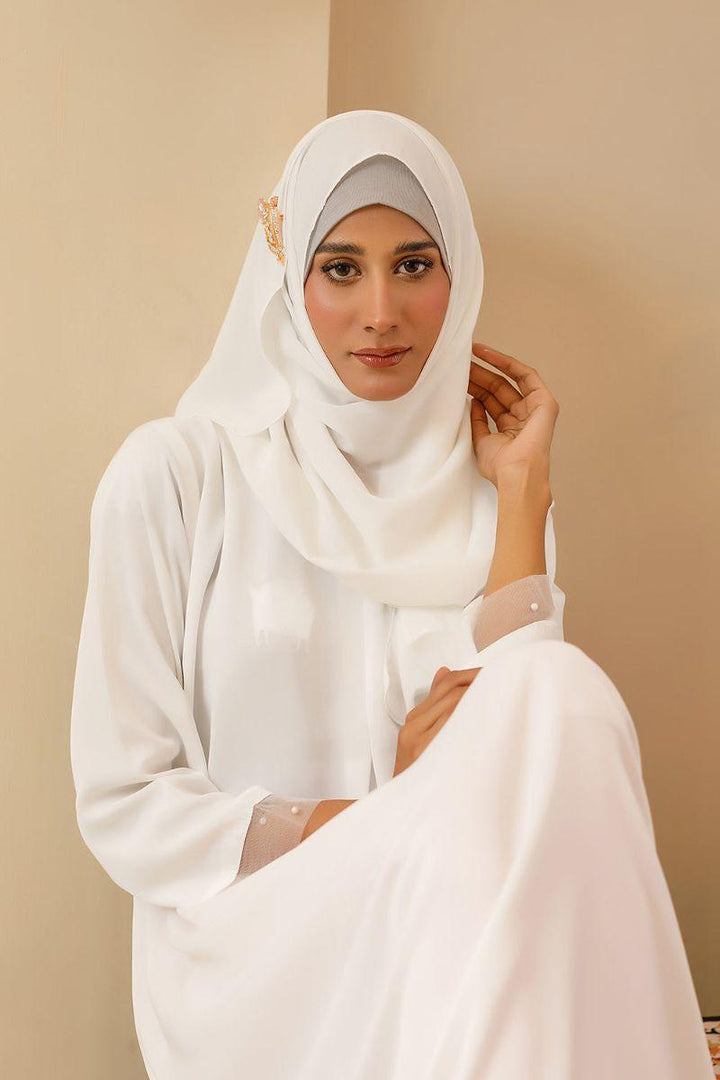 Hijabi - Pacific Pearl White Abaya