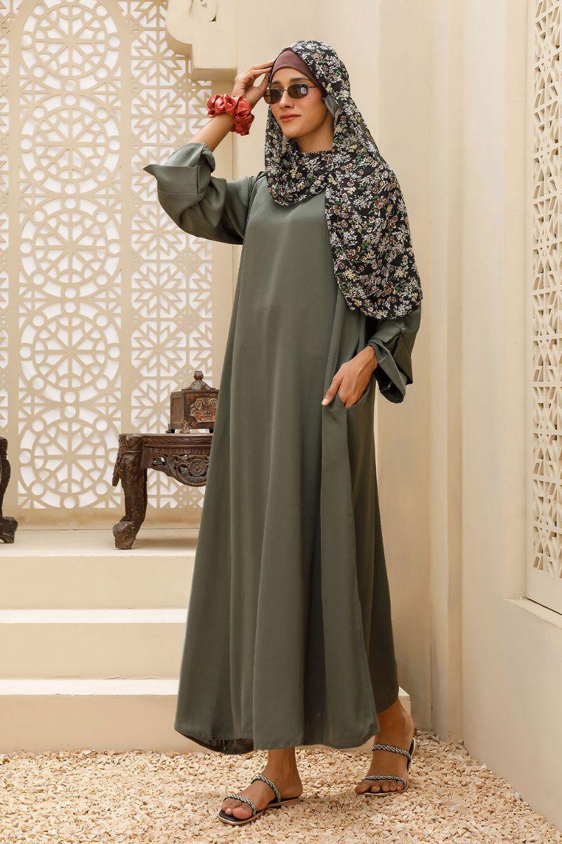 Hijabi - Vintage Green Abaya