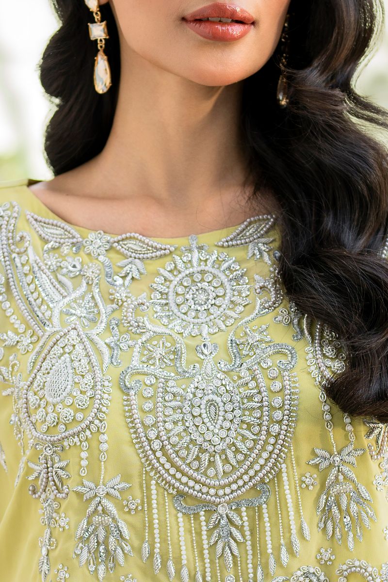 Hina Khawaja in Natasha Kamal - Peridot - shaded kaftan - Georgette with slip of crepe de chin - 2 Piece