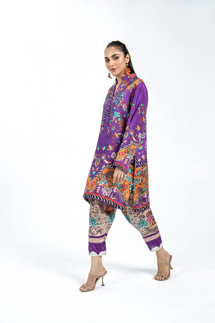 Laleen - Hue Haven Raw Silk Suit For Women - Purple - 2 Piece