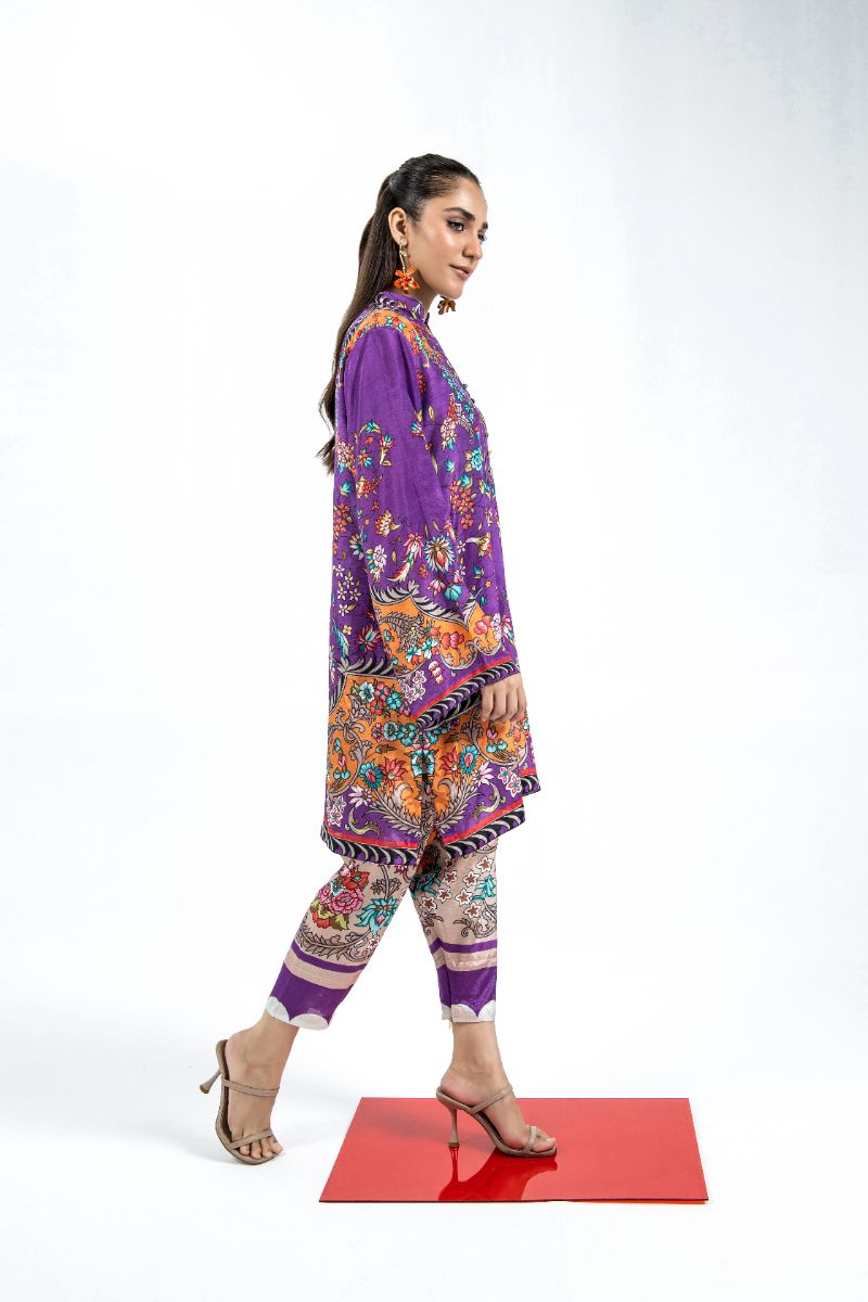 Laleen - Hue Haven Raw Silk Suit For Women - Purple - 2 Piece