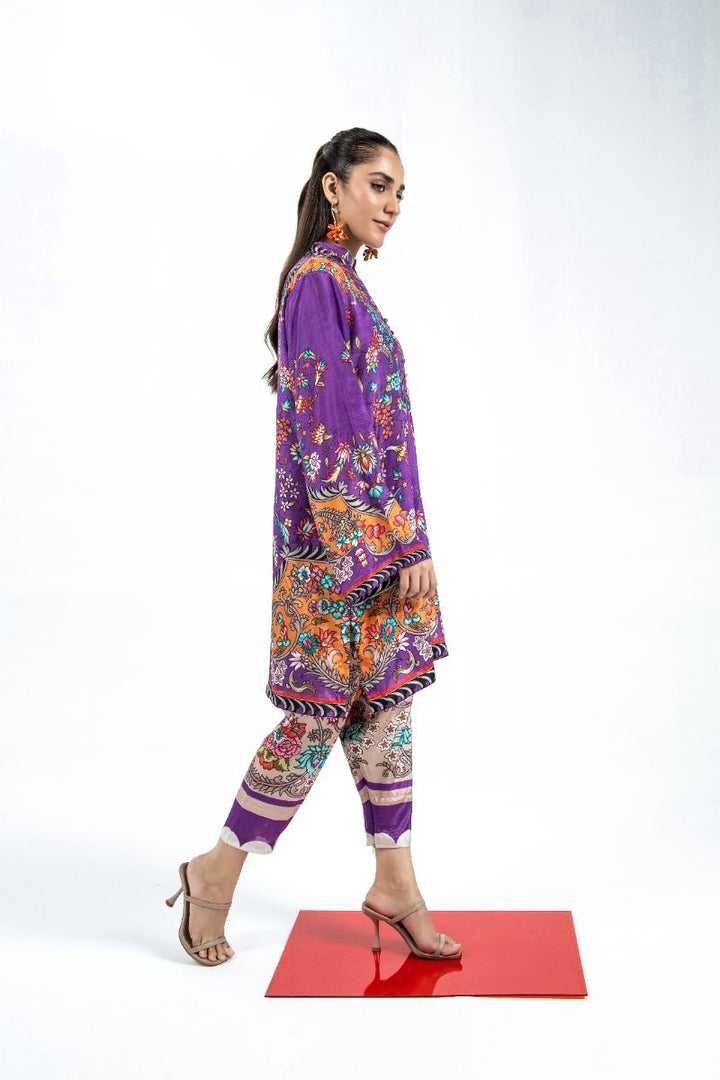 Laleen - Hue Haven Raw Silk Suit For Women - Purple - 2 Piece