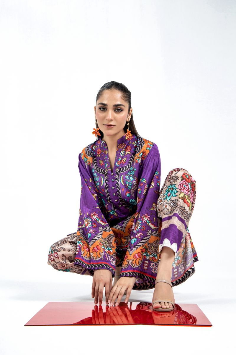 Laleen - Hue Haven Raw Silk Suit For Women - Purple - 2 Piece