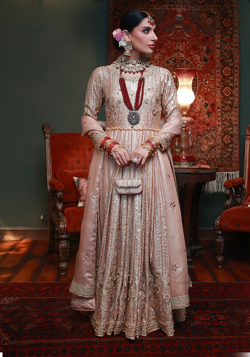 Huma Adnan Meherin Pishwas Peach 1 Piece