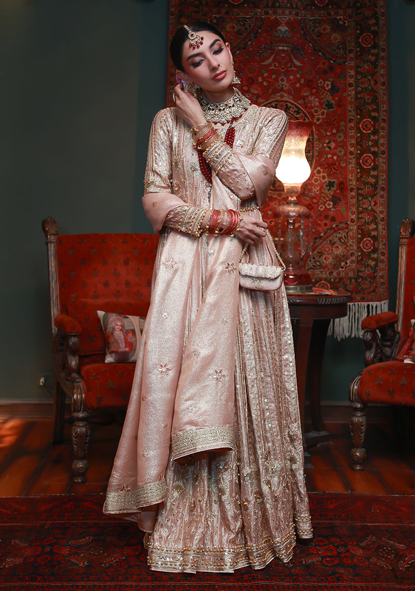 Huma Adnan Meherin Pishwas Peach 1 Piece