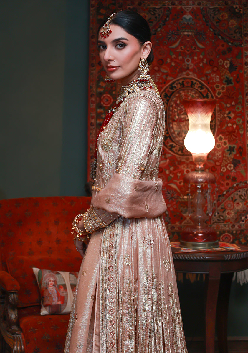 Huma Adnan Meherin Pishwas Peach 1 Piece