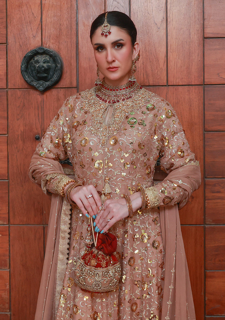 Huma Adnan arezoo Pishwas Champagne 1 Piece