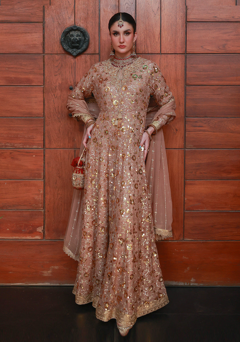 Huma Adnan arezoo Pishwas Champagne 1 Piece