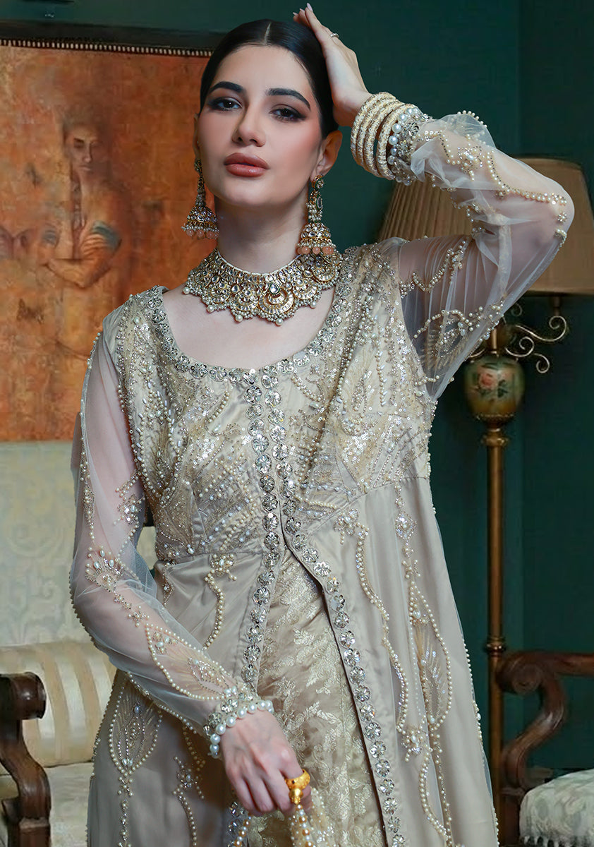 Huma Adnan eileen Suit Champagne 1 Piece