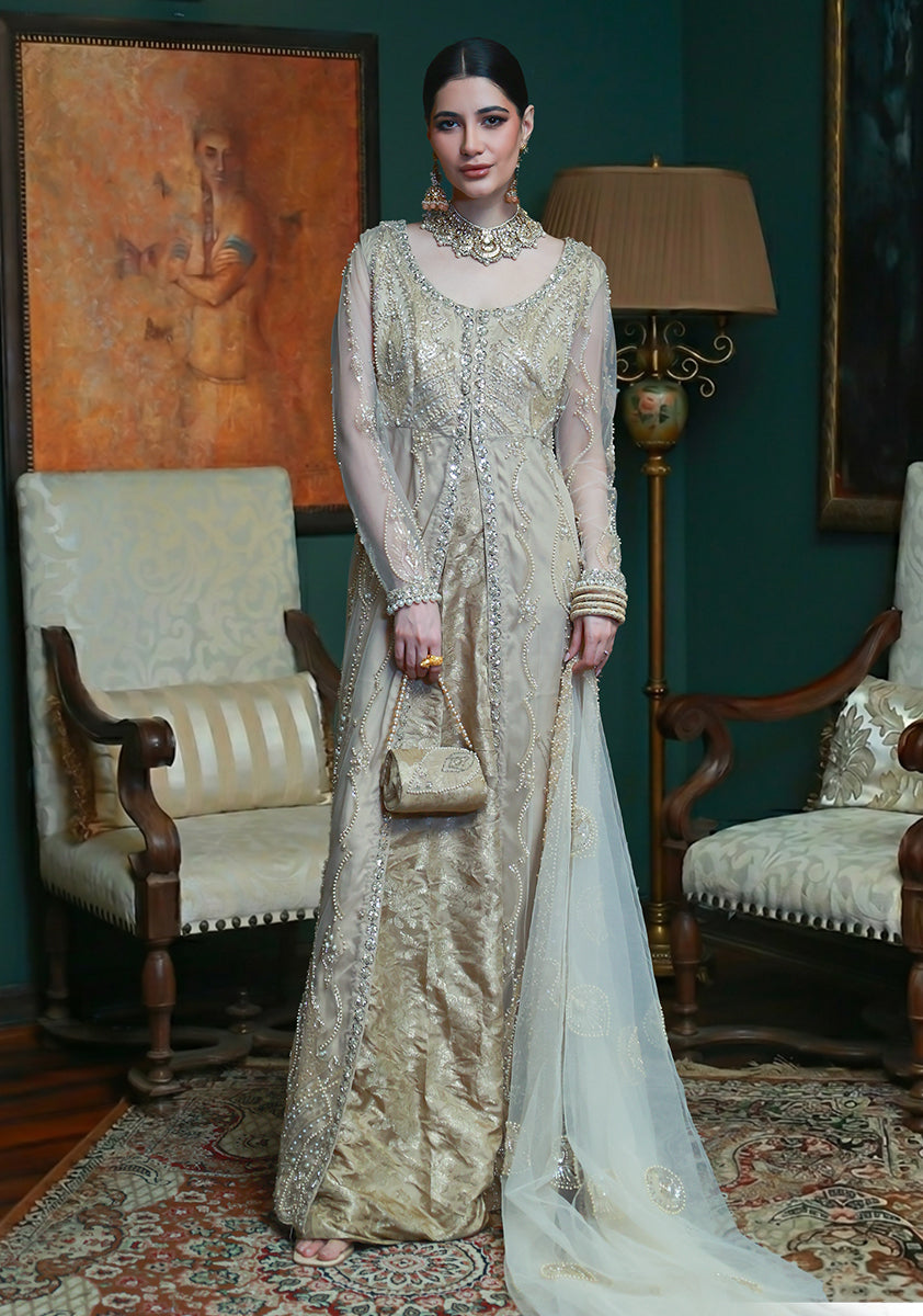 Huma Adnan eileen Suit Champagne 1 Piece