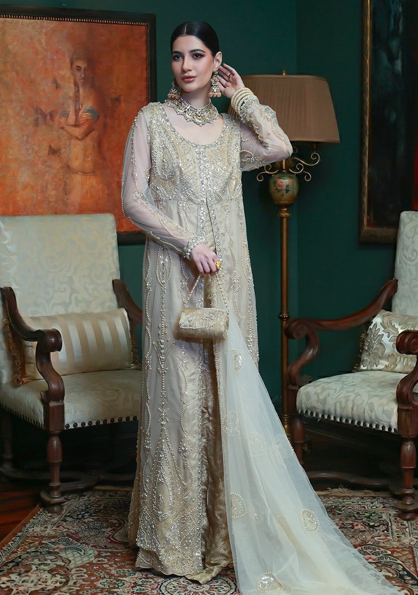 Huma Adnan eileen Suit Champagne 1 Piece