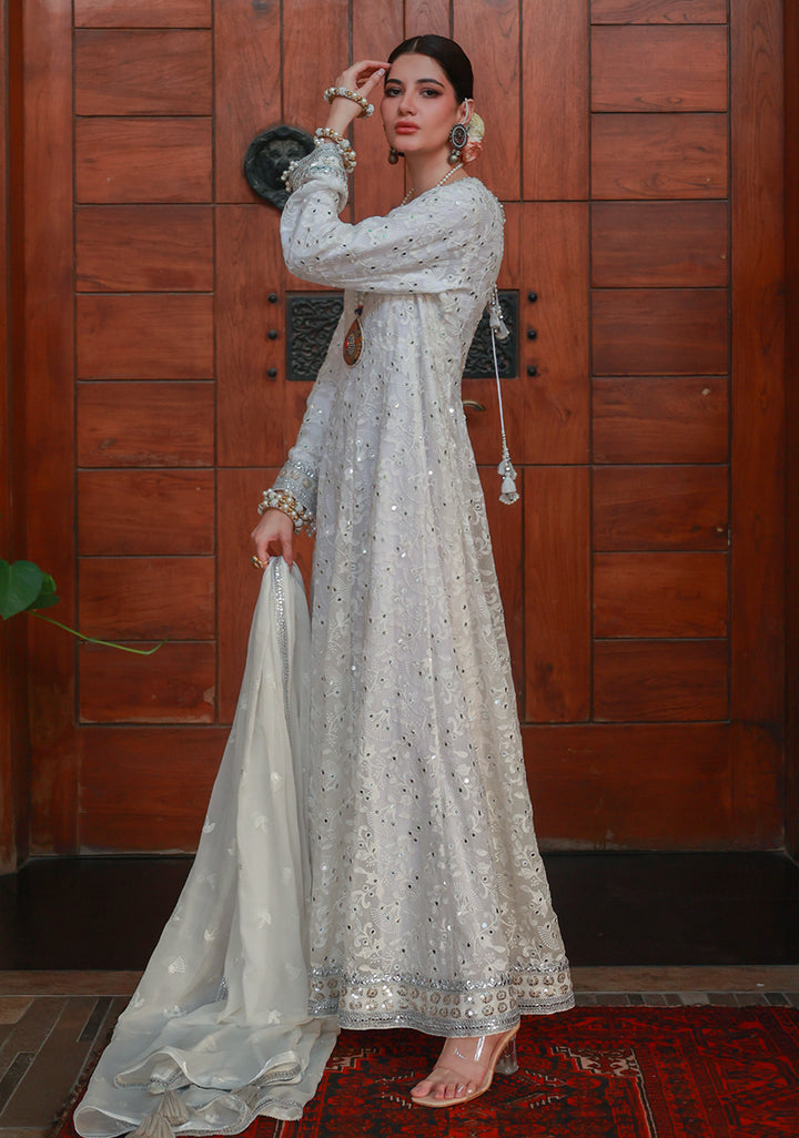Huma Adnan liyara Pishwas Elegant white 1 Piece