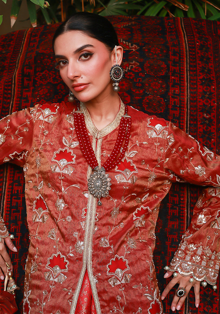 Huma Adnan mehrayah Suit Maroon 3 Piece