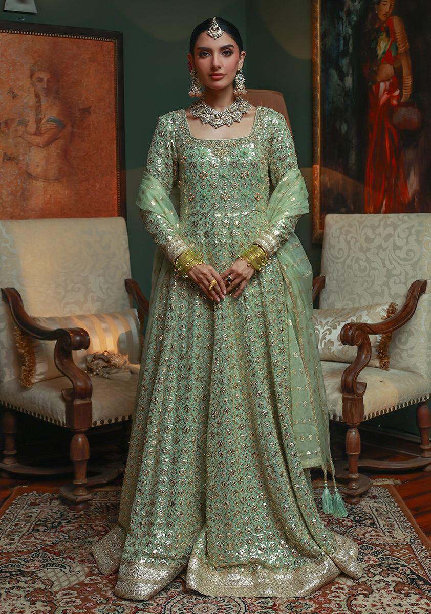Huma Adnan neorah Pishwas Mint Green 1 Piece