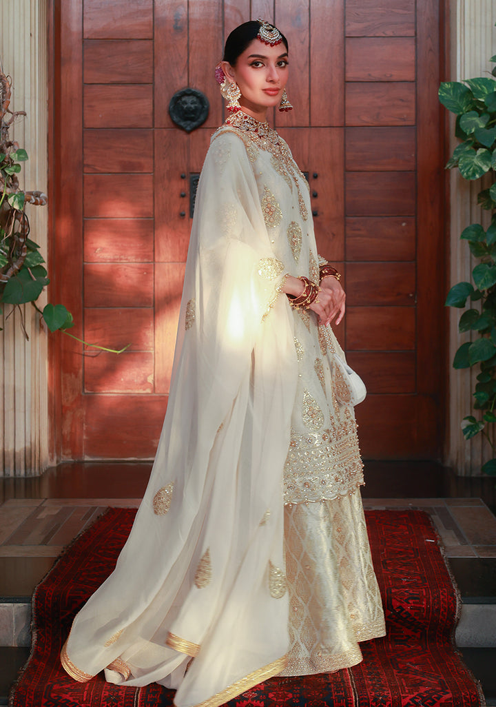 Huma Adnan neyzha Suit Ivory 3 Piece
