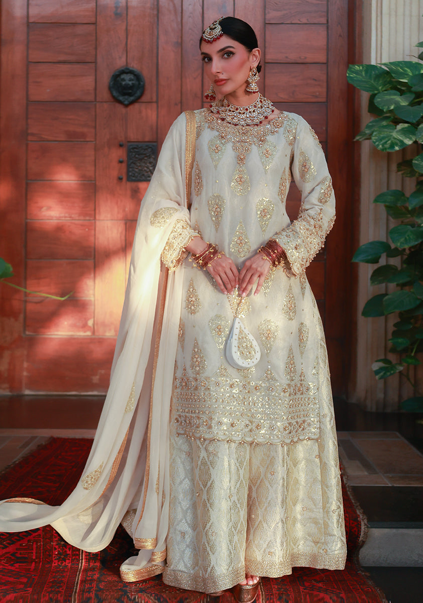 Huma Adnan neyzha Suit Ivory 3 Piece