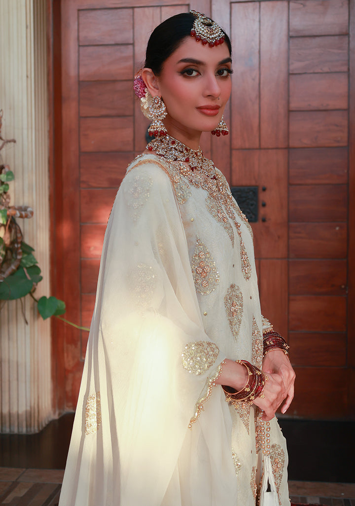 Huma Adnan neyzha Suit Ivory 3 Piece
