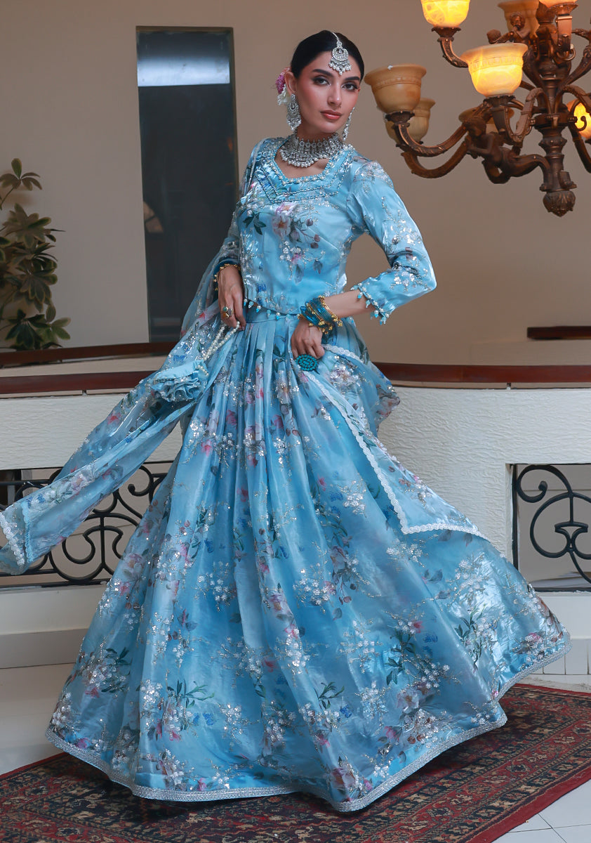 Huma Adnan noori Suit Ice Blue 1 Piece