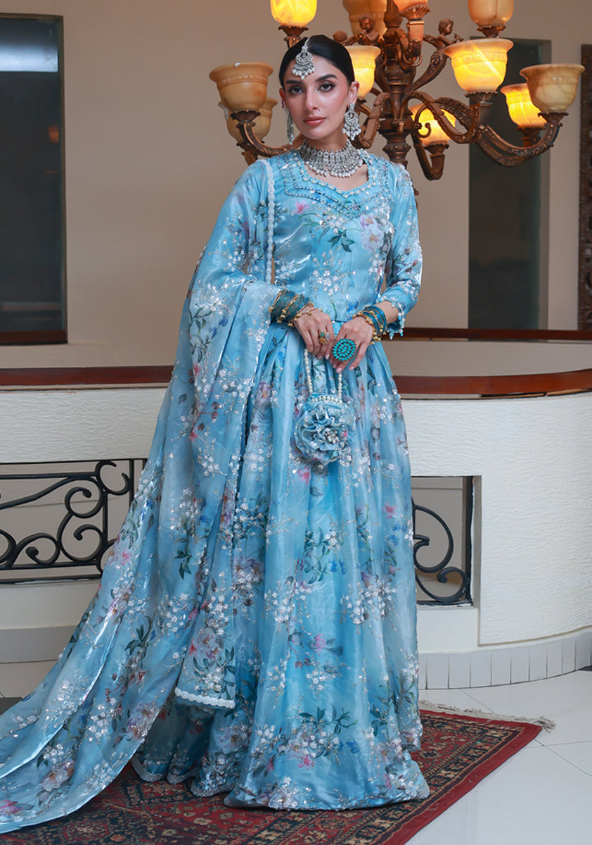 Huma Adnan noori Suit Ice Blue 1 Piece