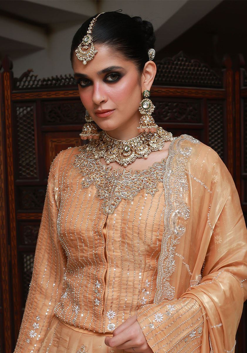 Huma Adnan noreesa Jacket Gold 3 Piece