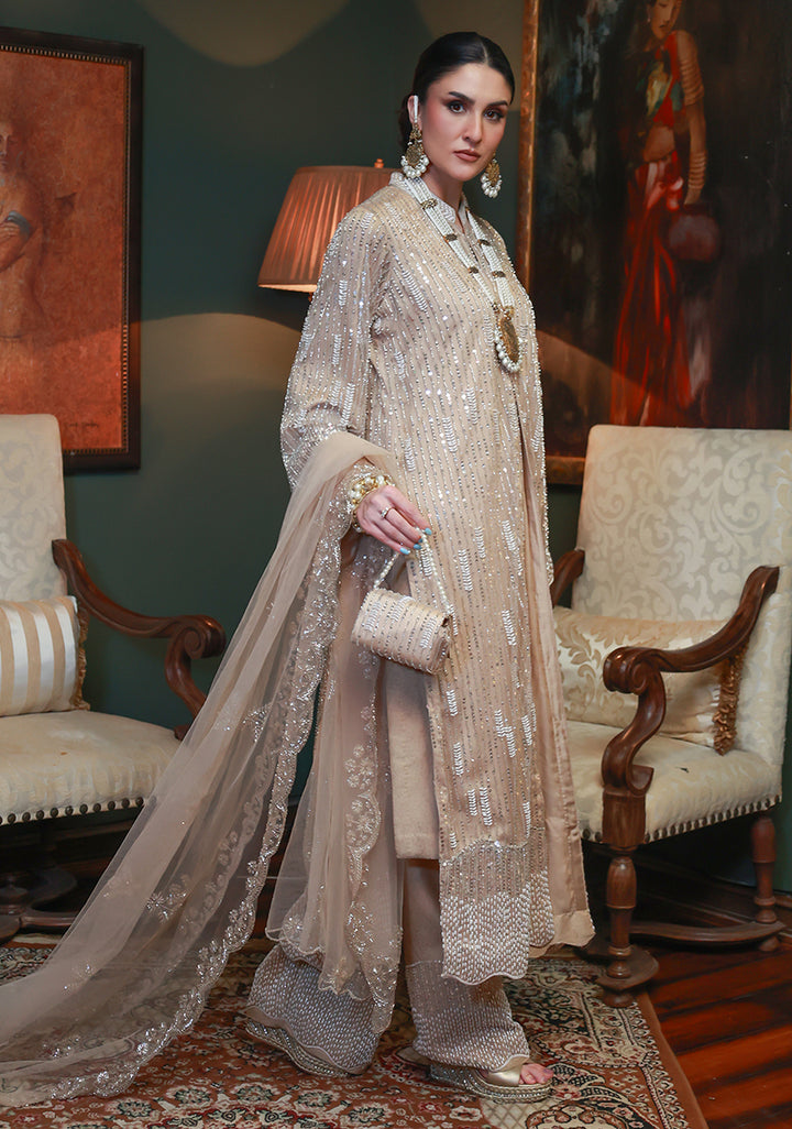 Huma Adnan noreza Suit Champagne 3 Piece