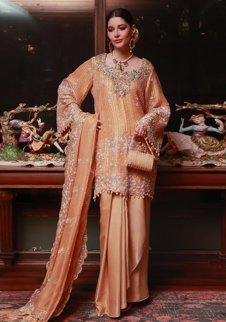 Huma Adnan raneem Suit Gold 3 Piece