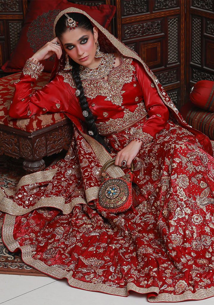 Huma Adnan raneesha Lehnga choli Maroon 3 Piece