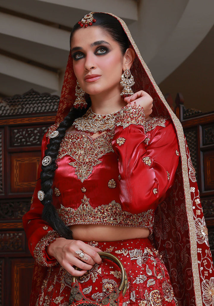 Huma Adnan raneesha Lehnga choli Maroon 3 Piece