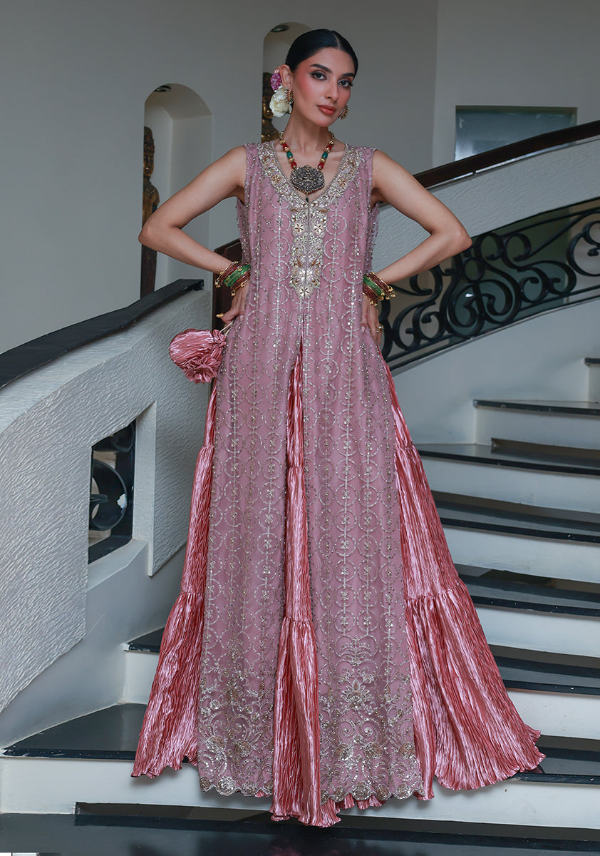 Huma Adnan reemal Jacket Tea Pink 1 Piece
