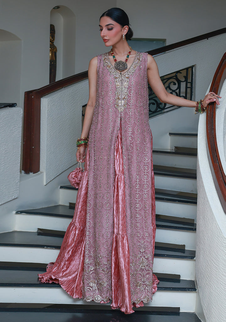 Huma Adnan reemal Jacket Tea Pink 1 Piece
