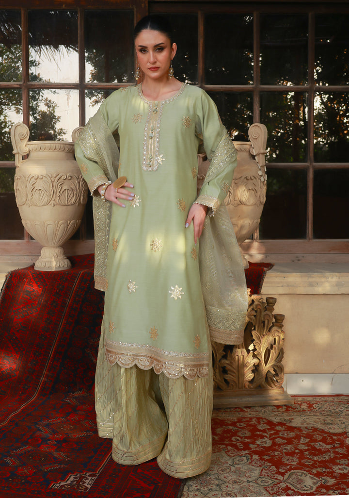 Huma Adnan zarmehr Suit Mint Green 3 Piece