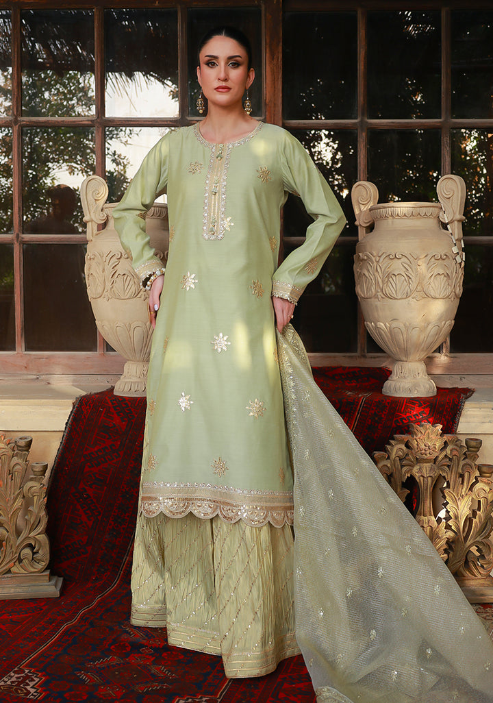 Huma Adnan zarmehr Suit Mint Green 3 Piece