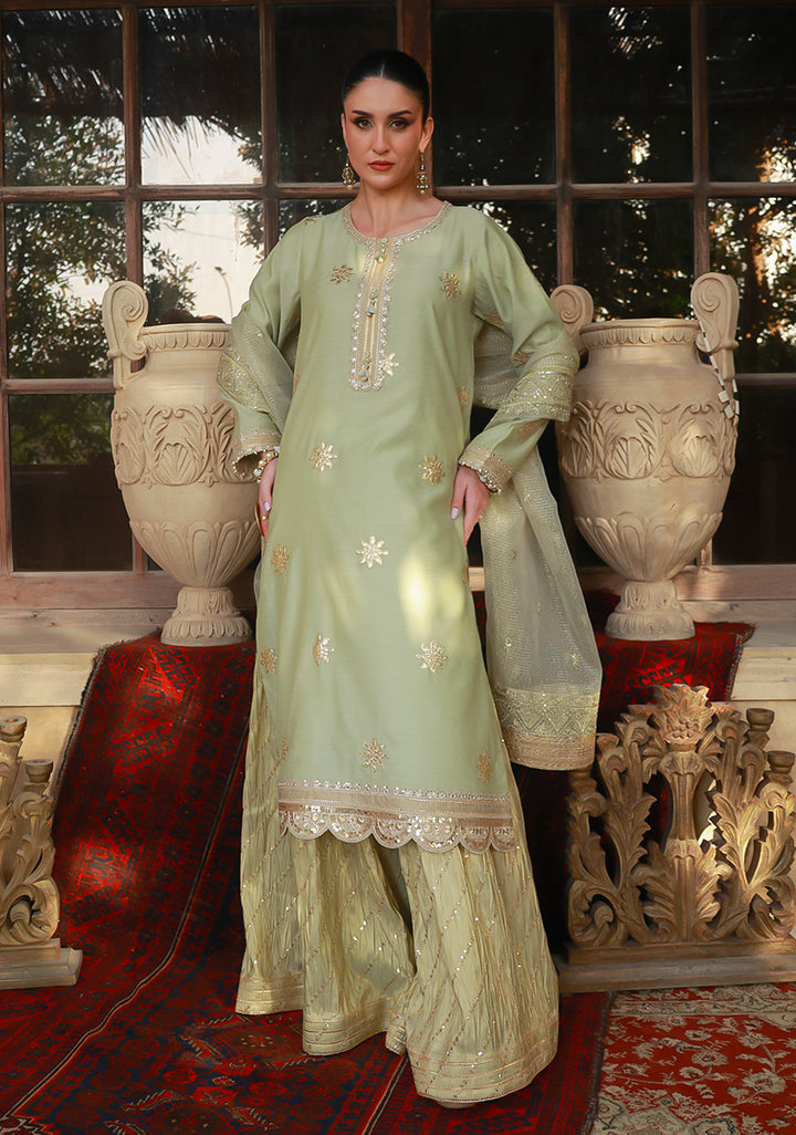 Huma Adnan zarmehr Suit Mint Green 3 Piece