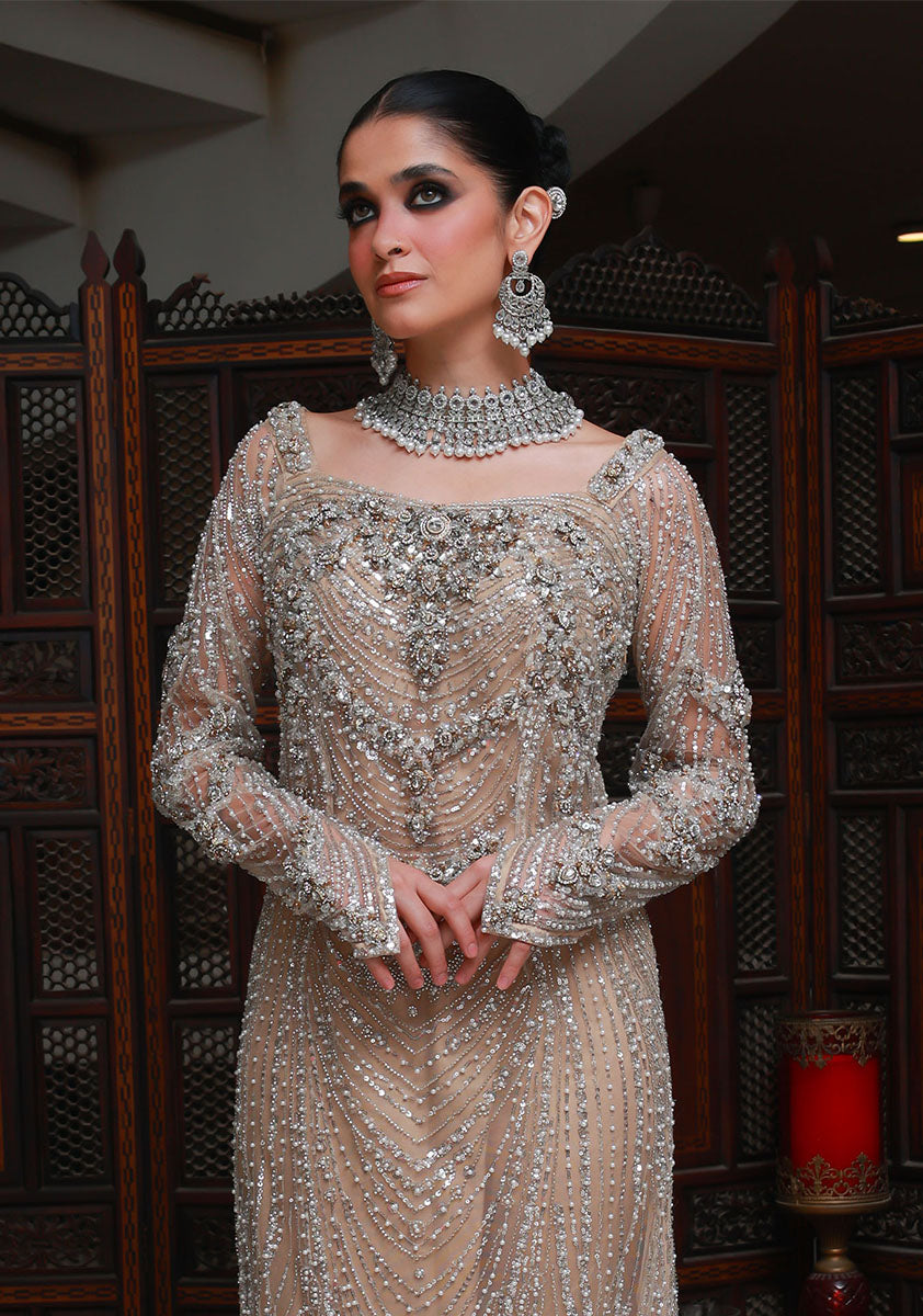 Huma Adnan zaviah Pishwas Champagne 1 Piece