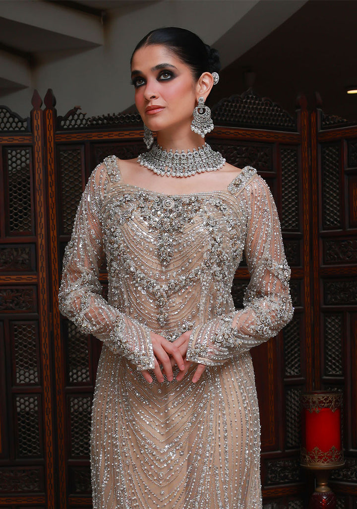 Huma Adnan zaviah Pishwas Champagne 1 Piece