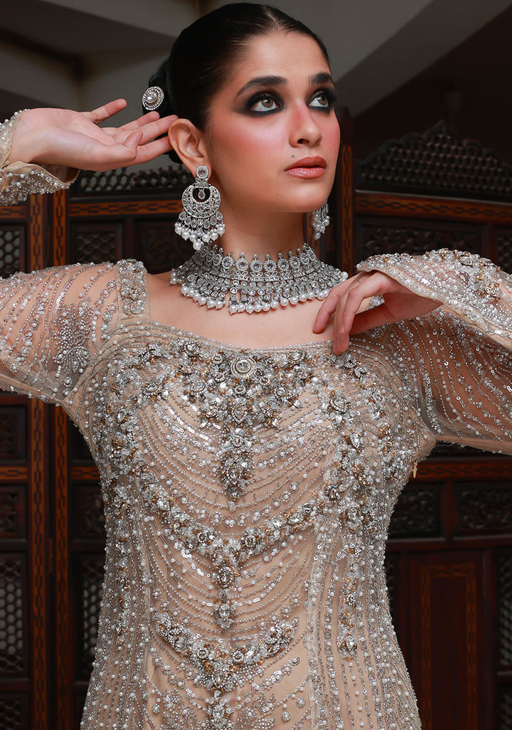 Huma Adnan zaviah Pishwas Champagne 1 Piece
