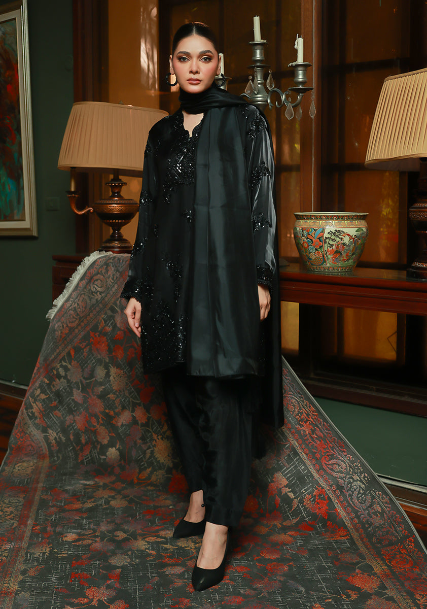 Huma Adnan zehaina Suit Black 3 Piece