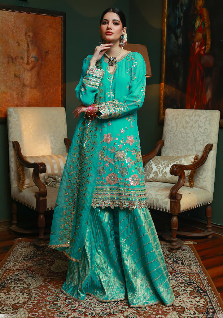 Huma Adnan zeyva Suit Sea Green 3 Piece