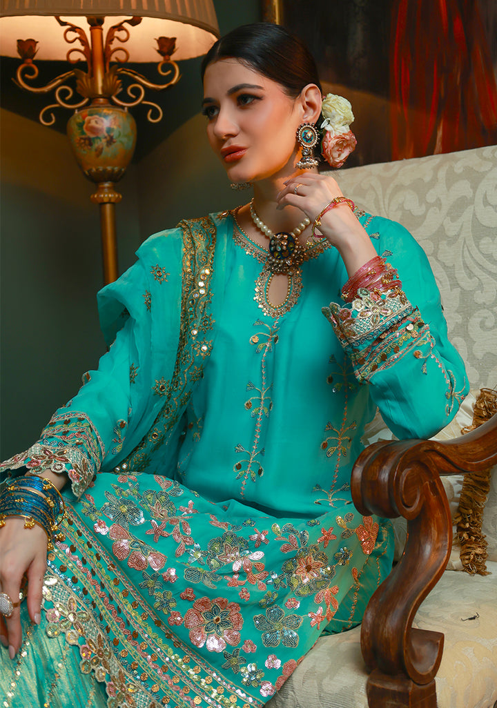 Huma Adnan zeyva Suit Sea Green 3 Piece