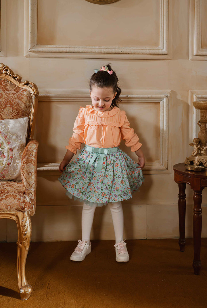 Hummingbirdspk - Ariel Ribbon Bow Skirt - Cotton - 1 Piece
